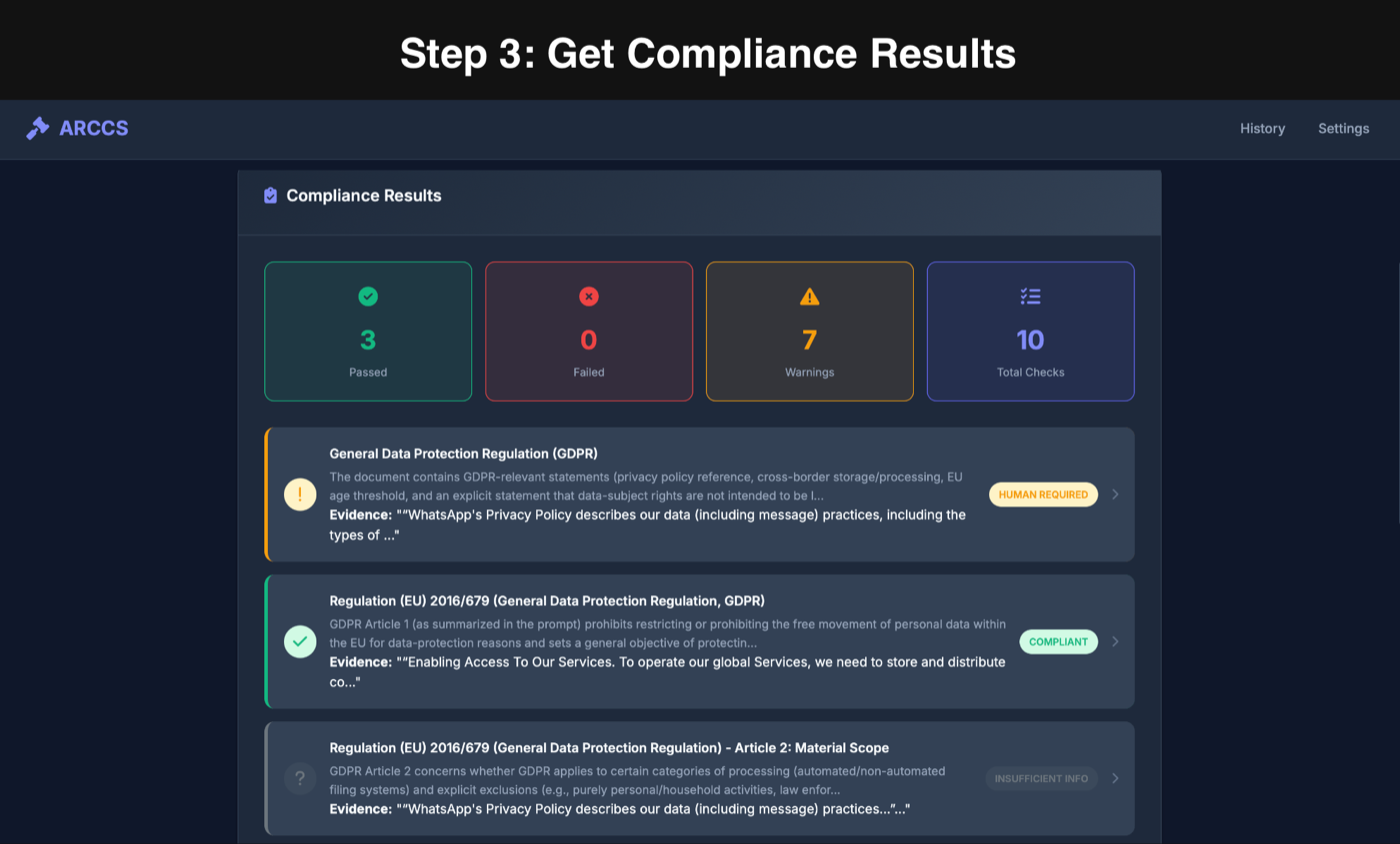 Step 3 — get the compliance report